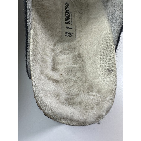 Birkenstock Arizona Shearling Sandal Charcoal Gray Cork Suede Women's 39 Size 8 - Picture 13 of 16